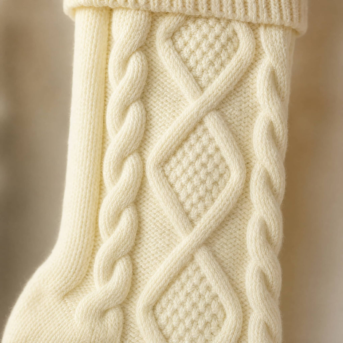 Large Cable-Knit Christmas Stocking 46 cm — Festive Decor 5