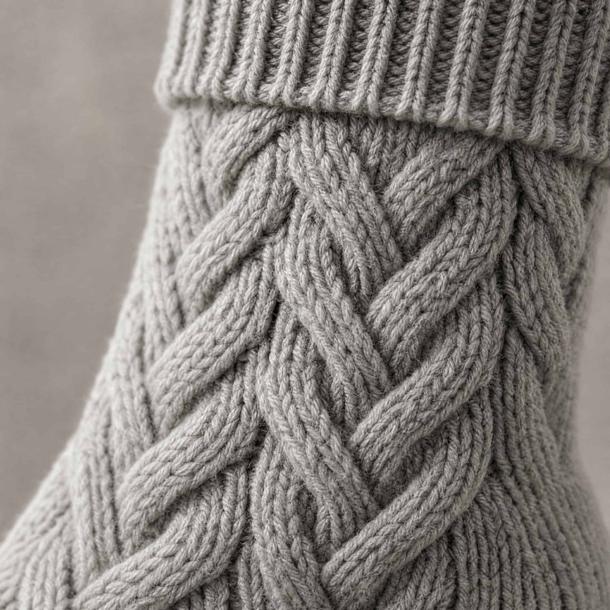 Cable Knit Polyester Christmas Stocking — 37 cm, 4 Colours 7