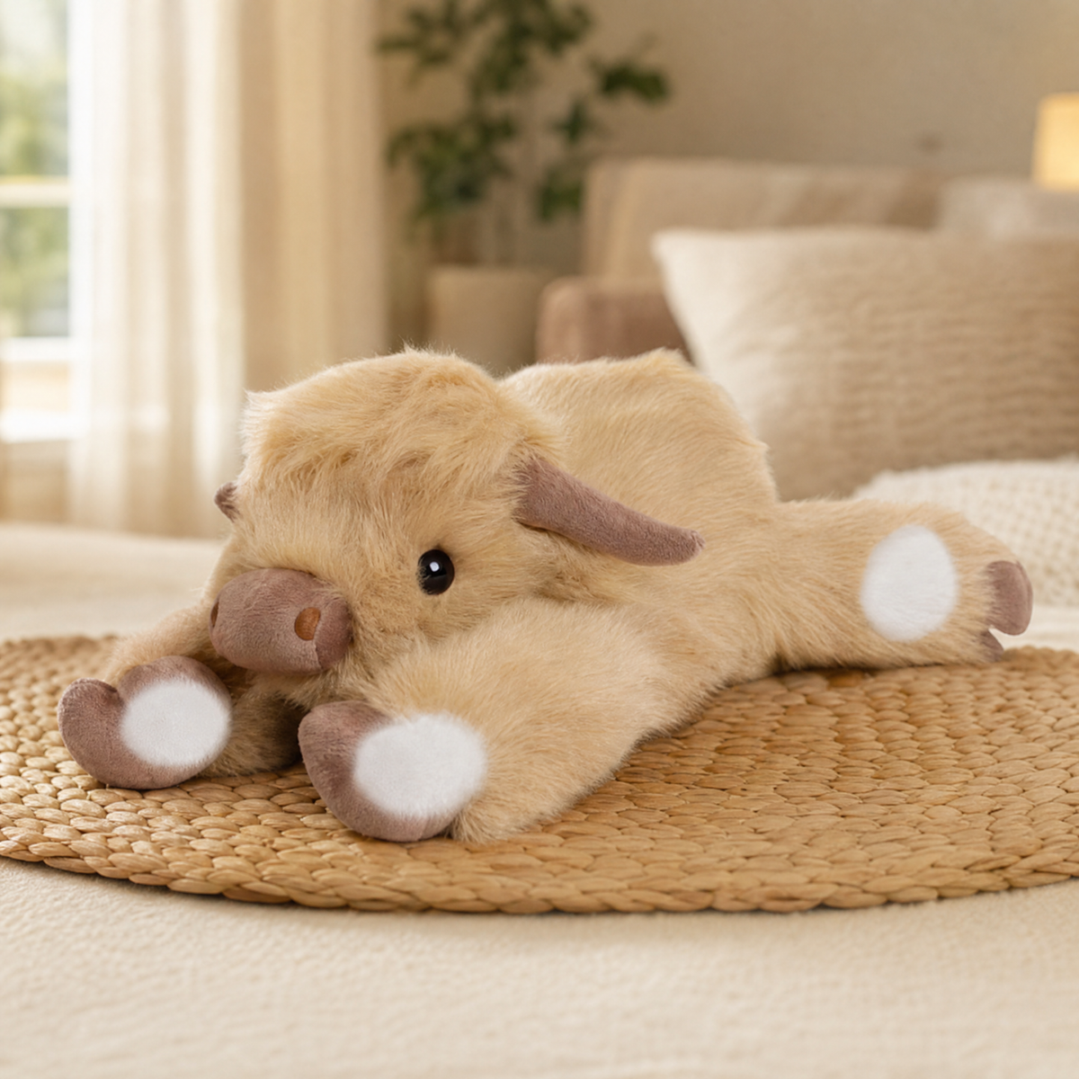 Weighted Plush Highland Cow — 65 cm Faux Fur Stuffed Animal 6