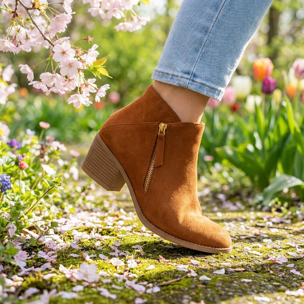 Women's Block Heel Ankle Boots — Pointed Toe Side Zip 5