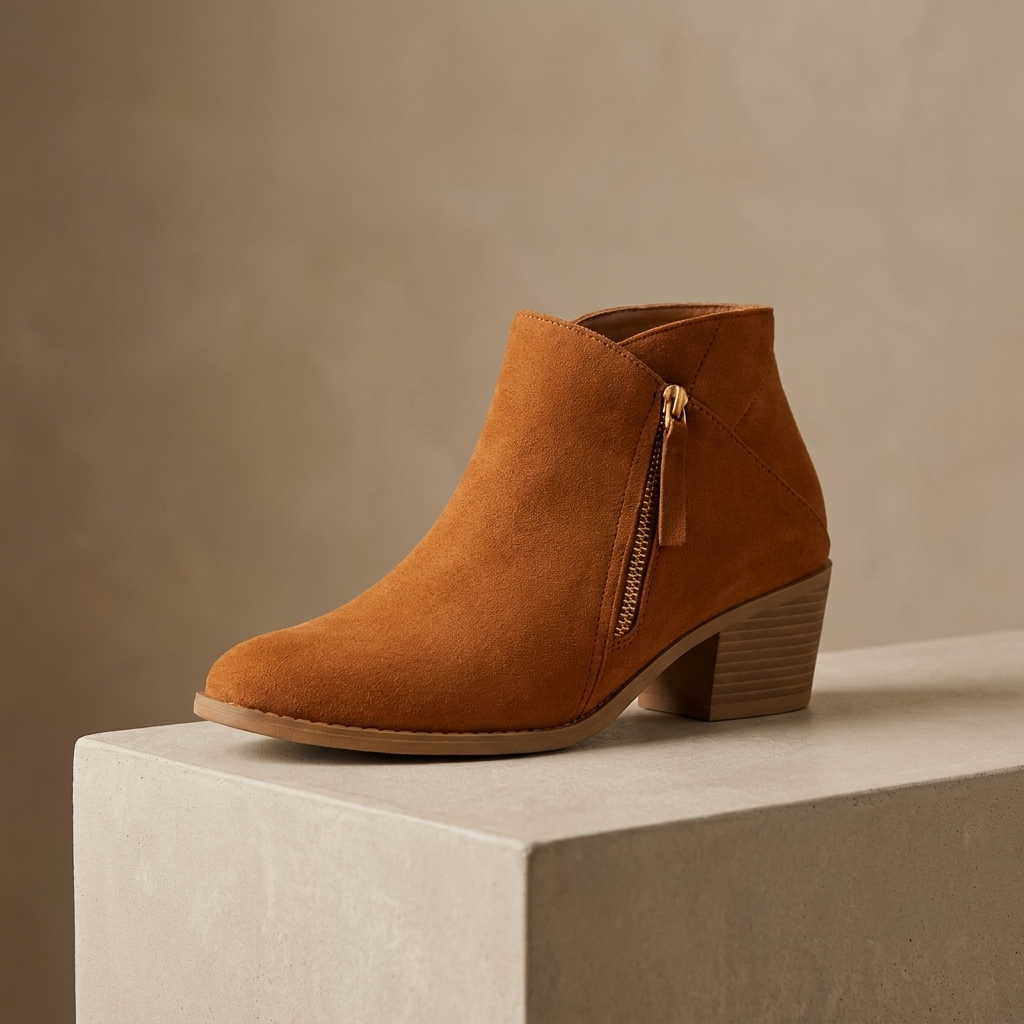 Women's Block Heel Ankle Boots — Pointed Toe Side Zip 2