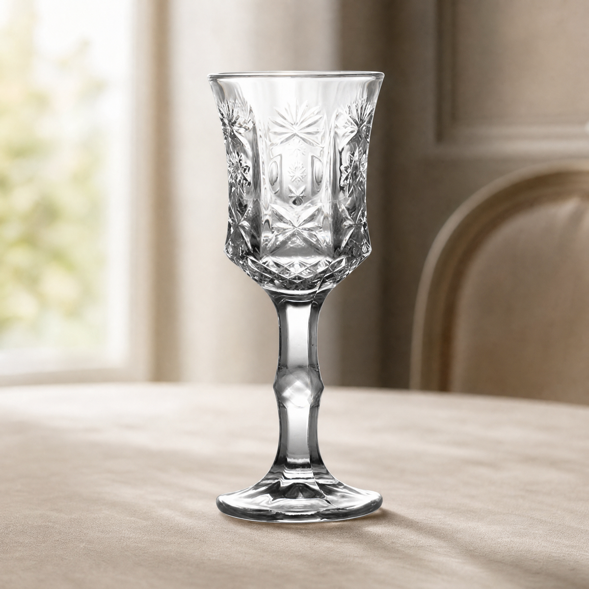 Champagne Glass Vintage Engraved Crystal Pattern — 50 or 100 ml 1
