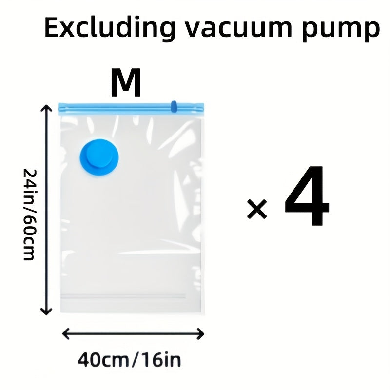 Extra Large Vacuum Storage Bags — Reusable Space-Saving Set 4