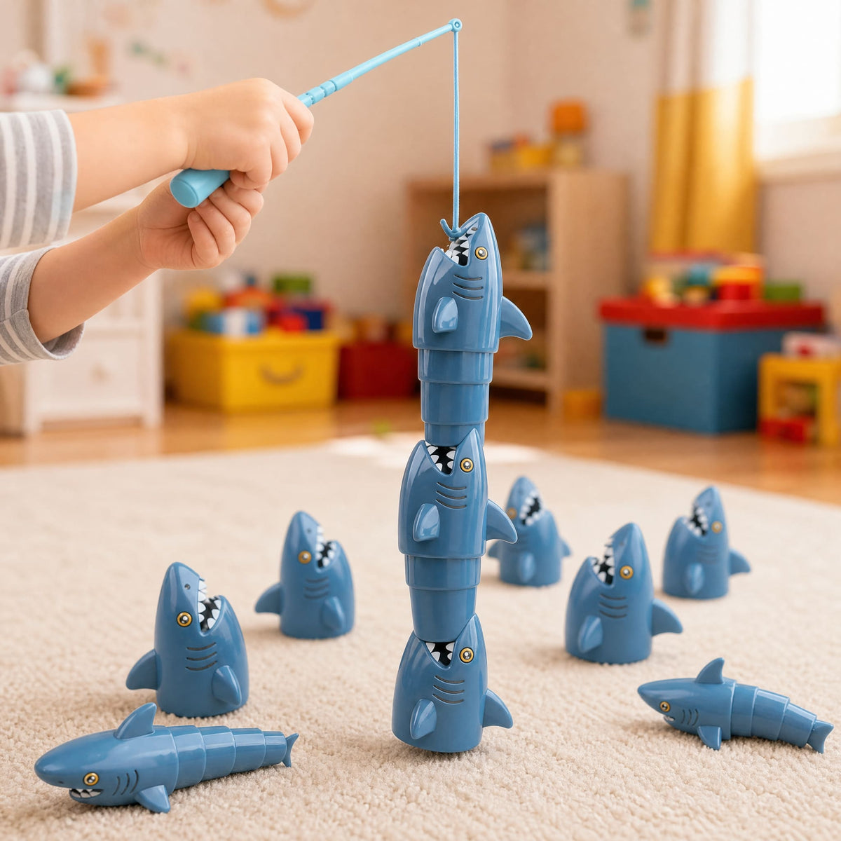 Shark Fishing Board Game for Kids — Battery-Free Family Fun 2