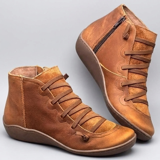 Women's Leather-Look Barefoot Flat Sole Ankle Boots 1