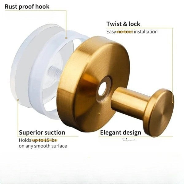 Twist-Lock Suction Cup Wall Hooks — No-Drill 2-Pack 6