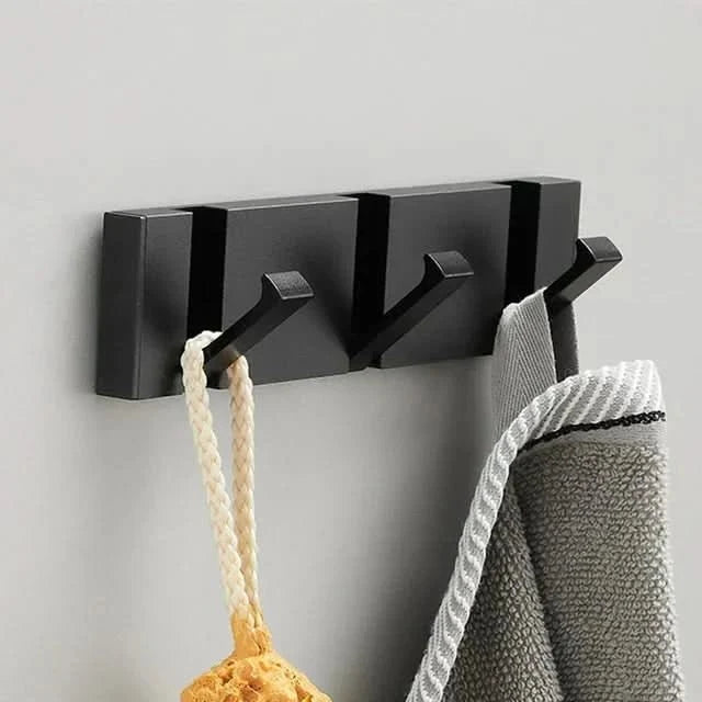 Foldable Wall Hook Rail — Aluminium, 2–6 Hooks, Gold or Black 9