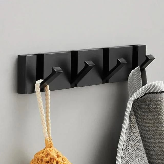 Foldable Wall Hook Rail — Aluminium, 2–6 Hooks, Gold or Black 11