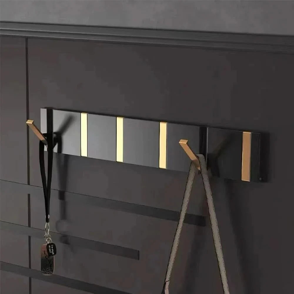 Foldable Wall Hook Rail — Aluminium, 2–6 Hooks, Gold or Black 3