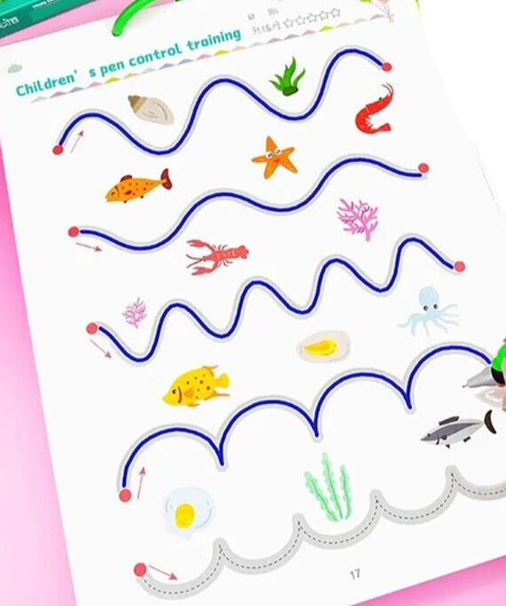 Reusable Kids Writing Workbook Set — 64 Pages & Erasable Markers 4
