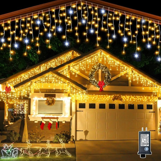 LED Garden Curtain Lights — 96 LEDs, IP44, 8 Modes, 4m Wide 1