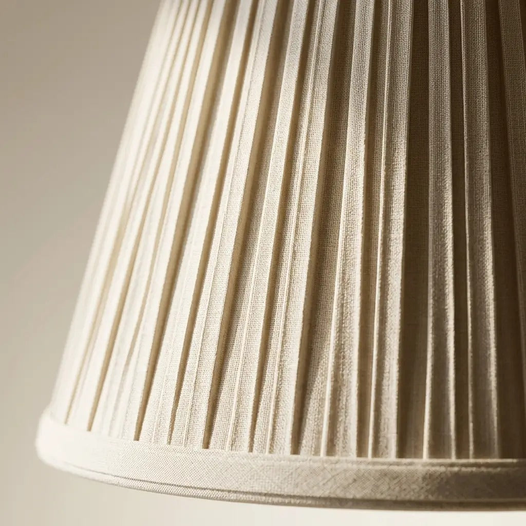 LumiGold | Brushed Brass Table Lamp with Pleated Fabric Shade