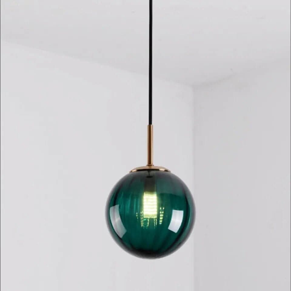 Coloured Glass Ball Pendant Light — E14 Ceiling Fitting 12