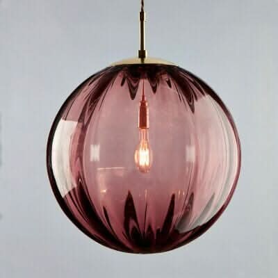 Coloured Glass Ball Pendant Light — E14 Ceiling Fitting 8