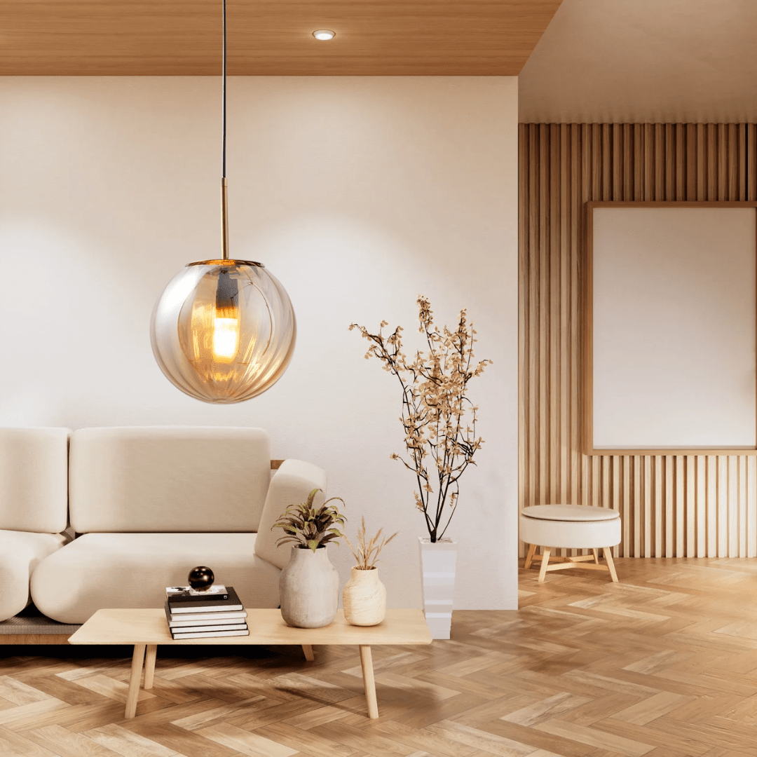Coloured Glass Ball Pendant Light — E14 Ceiling Fitting 6