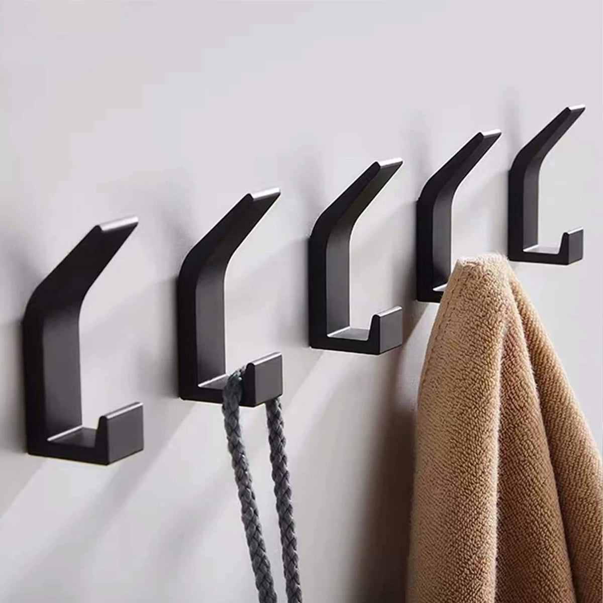 Self-Adhesive Wall Hooks — No-Drill Coat Hook Set of 5 3