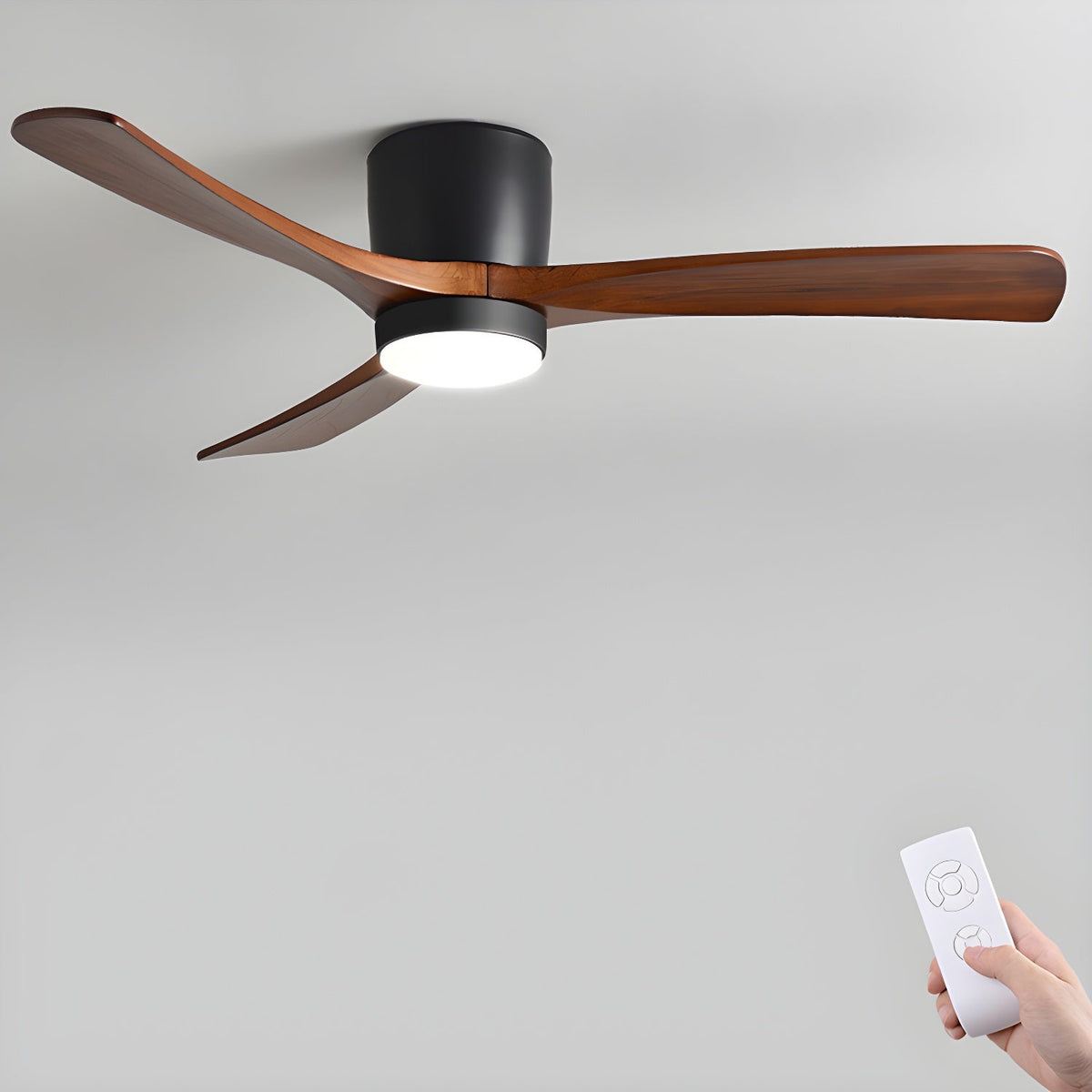 Nordic Wooden Ceiling Fan Light with Remote & LED 13