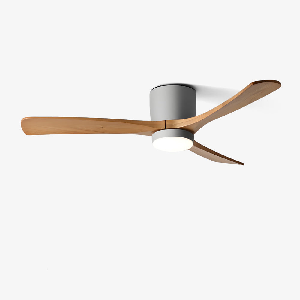 Nordic Wooden Ceiling Fan Light with Remote & LED 19