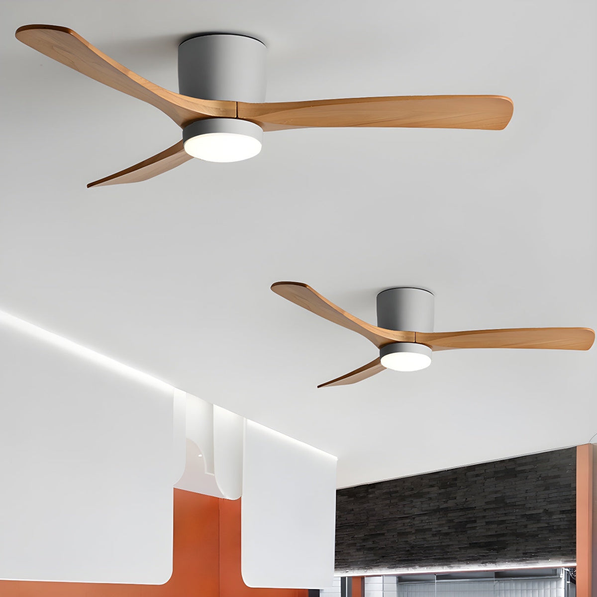 Nordic Wooden Ceiling Fan Light with Remote & LED 22