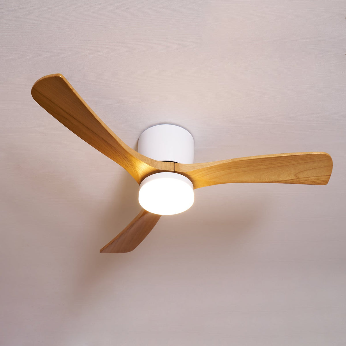 Nordic Wooden Ceiling Fan Light with Remote & LED 24