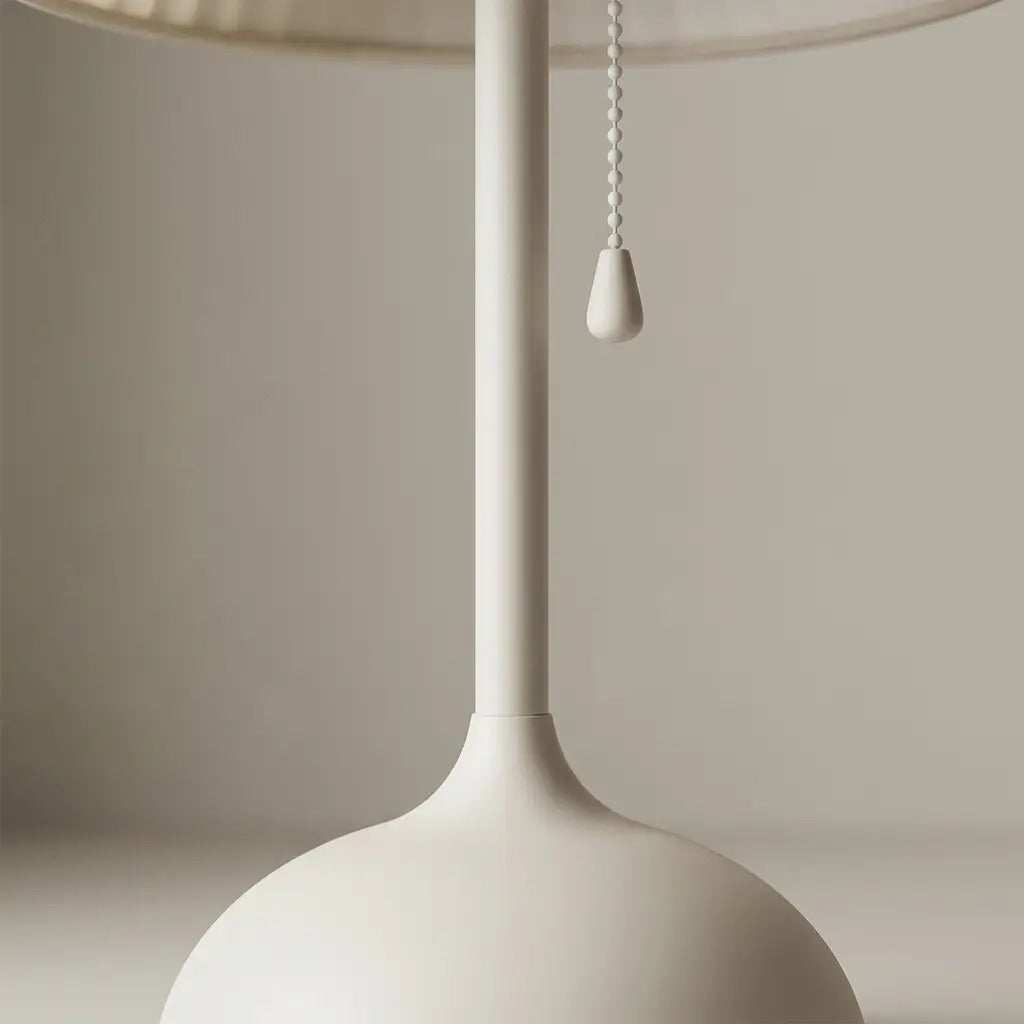 NordShade | Natural Pleated Fabric Table Lamp with Matte Base