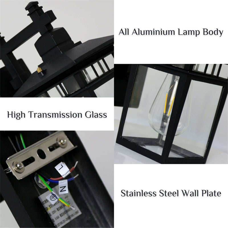 Outdoor Waterproof Lantern Wall Light — Aluminum E27 IP23 10