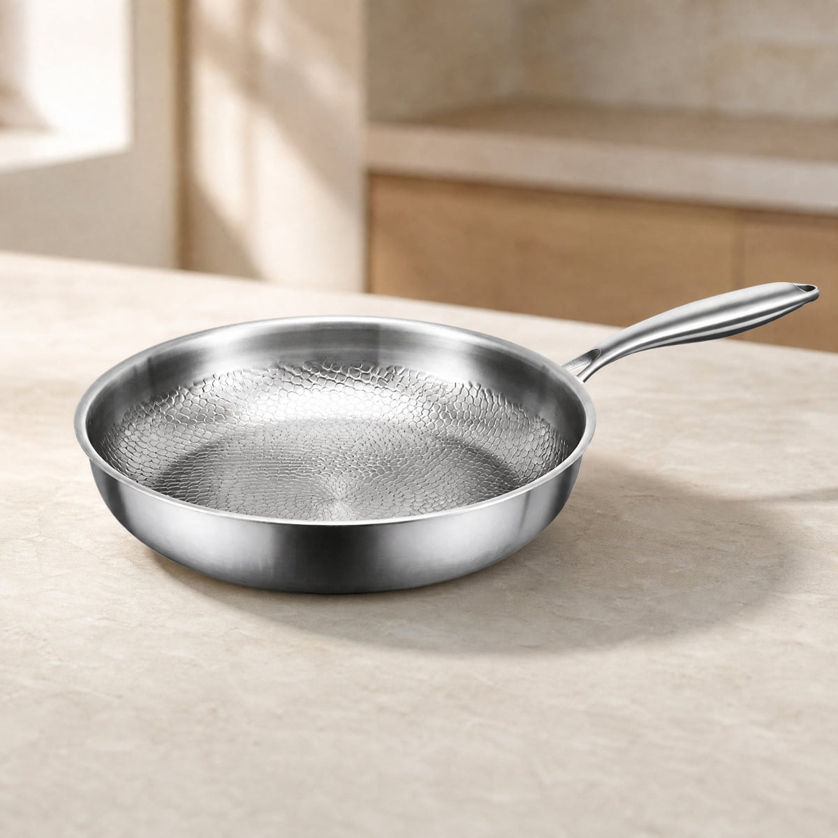 Honeycomb Stainless Steel Frying Pan — No Chemical Coating 11