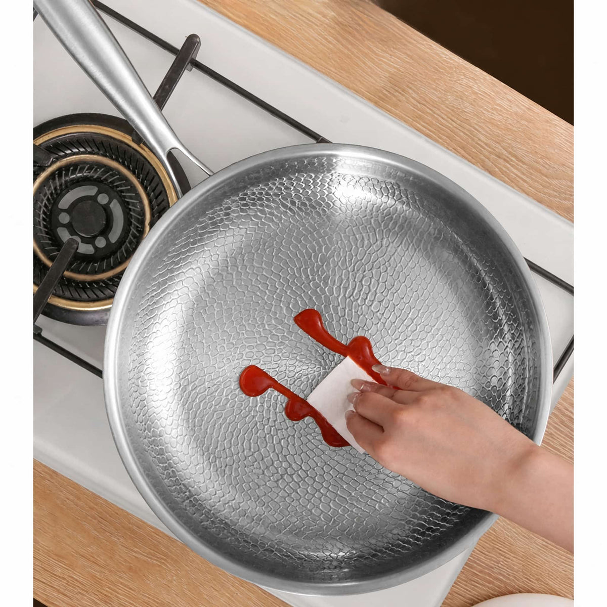Honeycomb Non-Stick Stainless Steel Frying Pan — Gas & Induction 4
