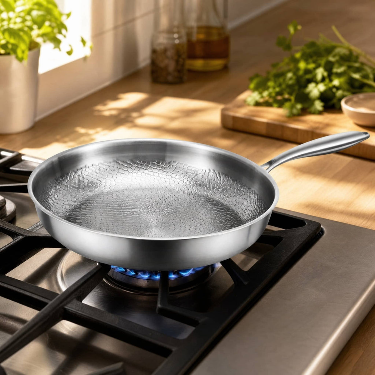 Honeycomb Non-Stick Stainless Steel Frying Pan — Gas & Induction 6