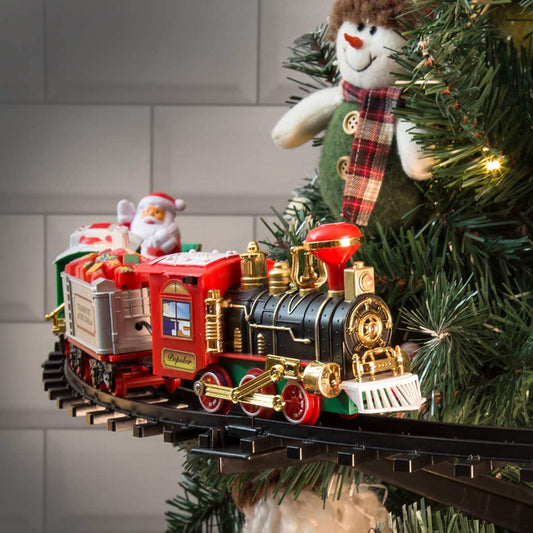 Christmas Tree Train Set with Lights — Tree Mounted Loop Track 1