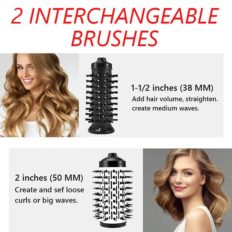 Rotating Hair Dryer Brush — 2 Interchangeable Heads & 360° Spin 5