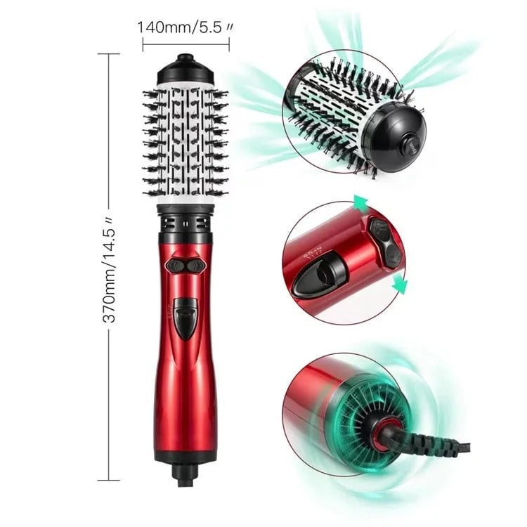 Rotating Hair Dryer Brush — 2 Interchangeable Heads & 360° Spin 14