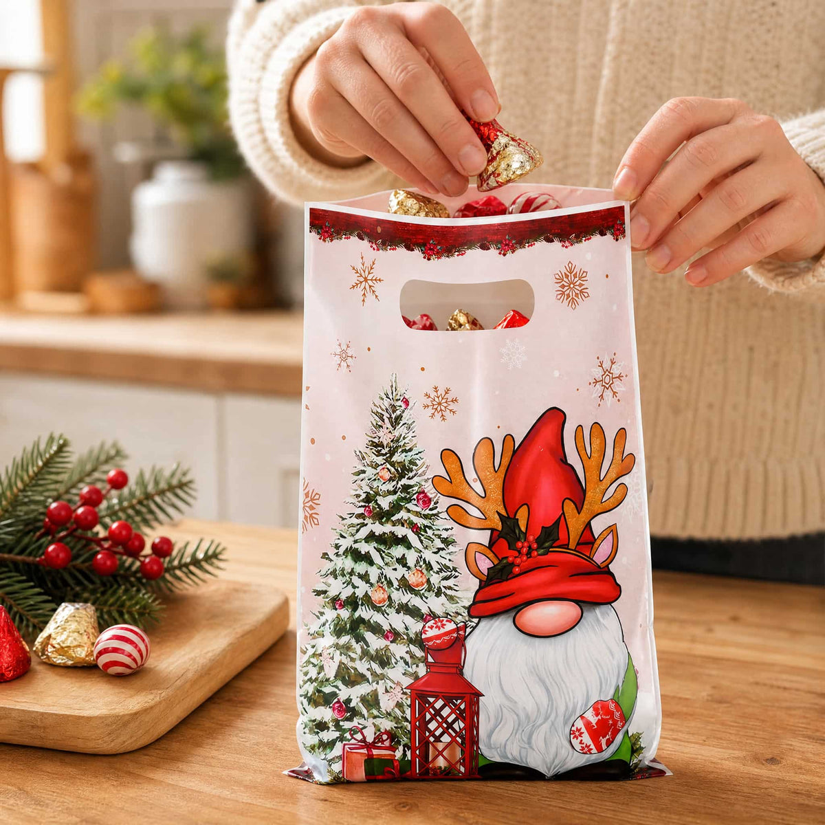 Christmas Gift Bags with Die-Cut Handle — Set of 10, 25 or 50 5