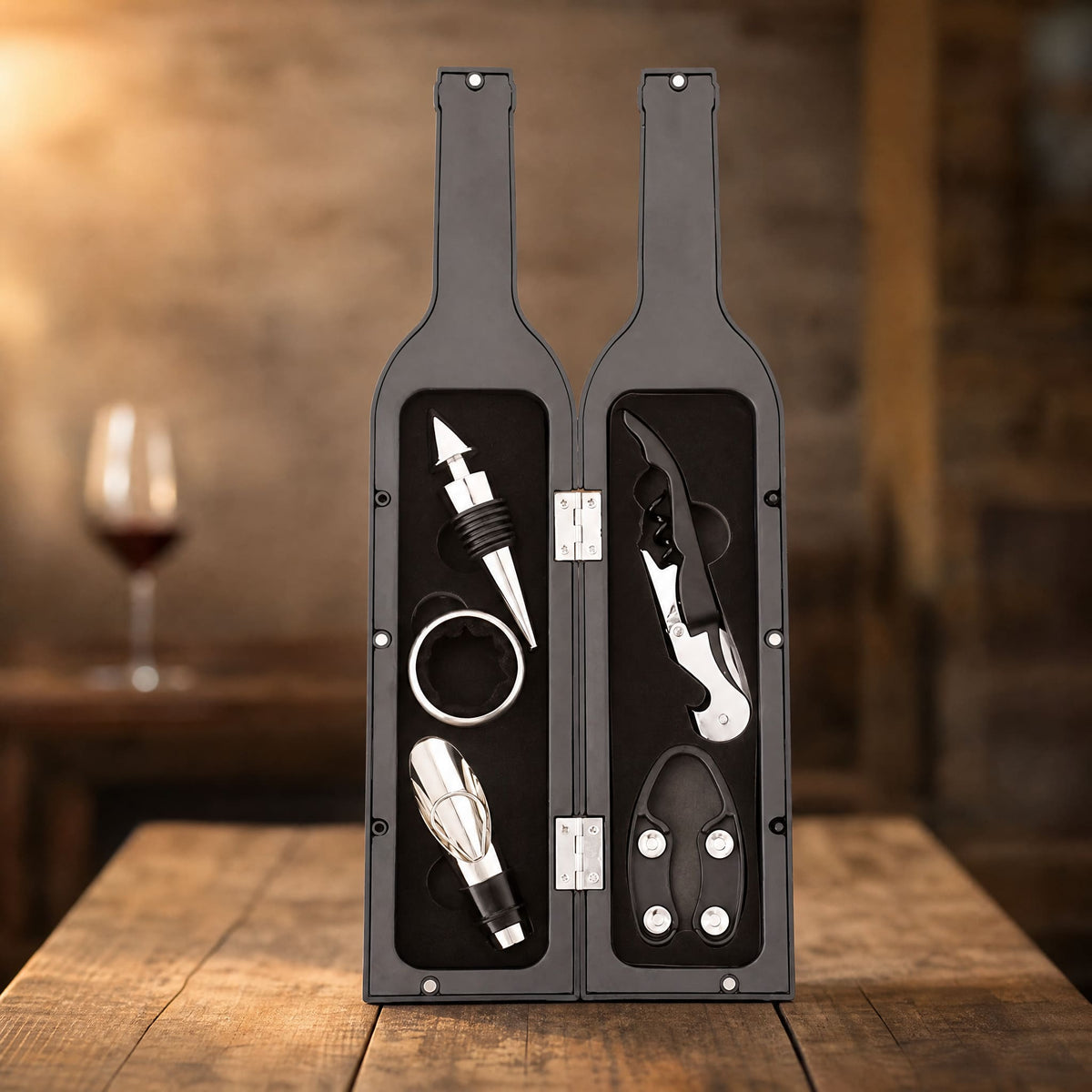 Wine Accessory Set in Bottle Case — 5 or 3 Piece Gift Set 1