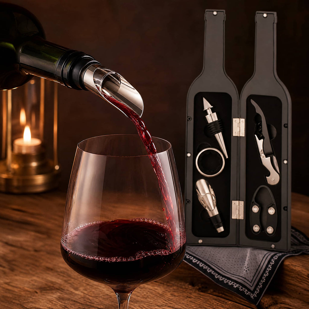 Wine Accessory Set in Bottle Case — 5 or 3 Piece Gift Set 4