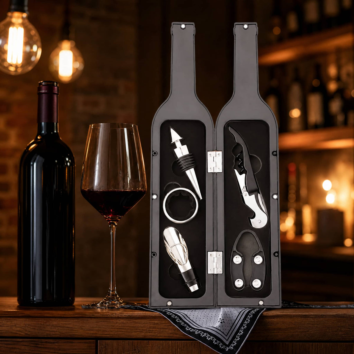 Wine Accessory Set in Bottle Case — 5 or 3 Piece Gift Set 6