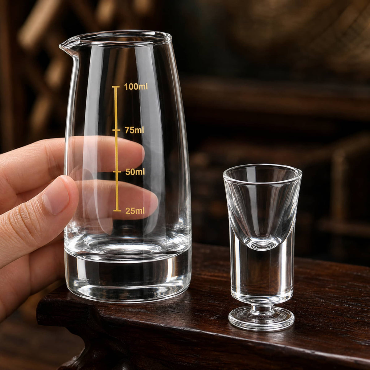 Chinese Baijiu Gift Set — 8 Shot Glasses & 2 Glass Decanters 3