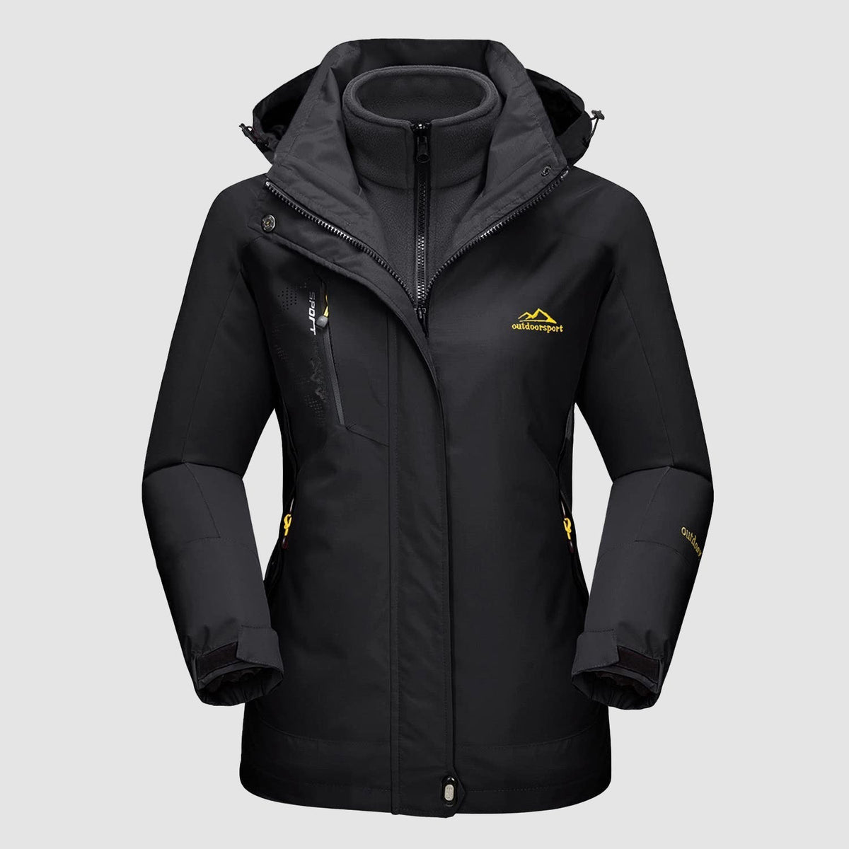 Women's Waterproof 3-in-1 Fleece Ski Jacket — Windproof Shell 29