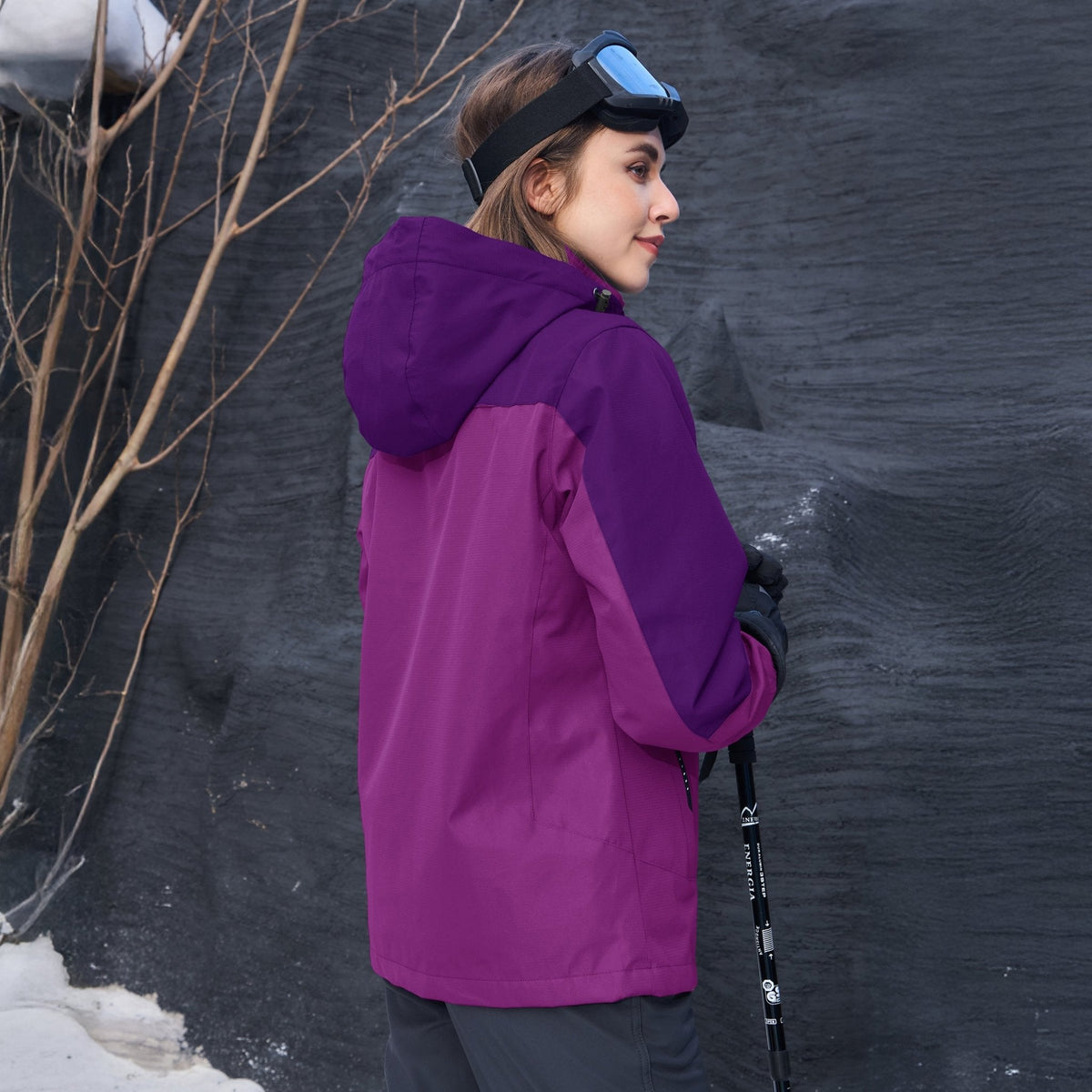 Women's Waterproof 3-in-1 Fleece Ski Jacket — Windproof Shell 18