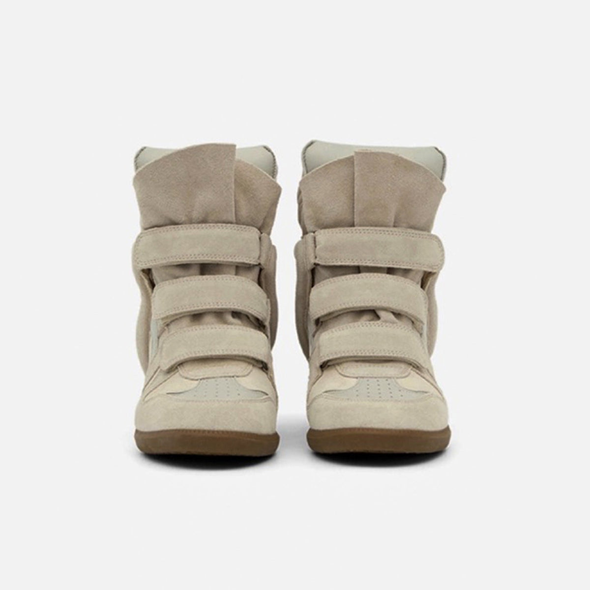 Wedge Sneakers Women — Hidden Wedge High-Top Velcro Shoes 9