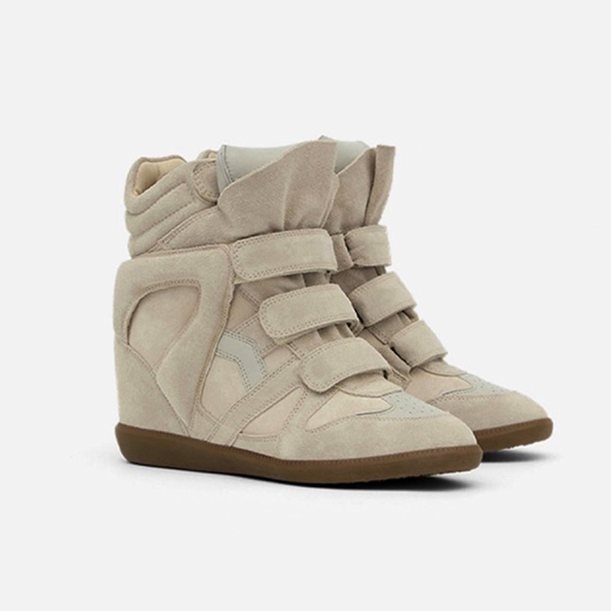 Wedge Sneakers Women — Hidden Wedge High-Top Velcro Shoes 7