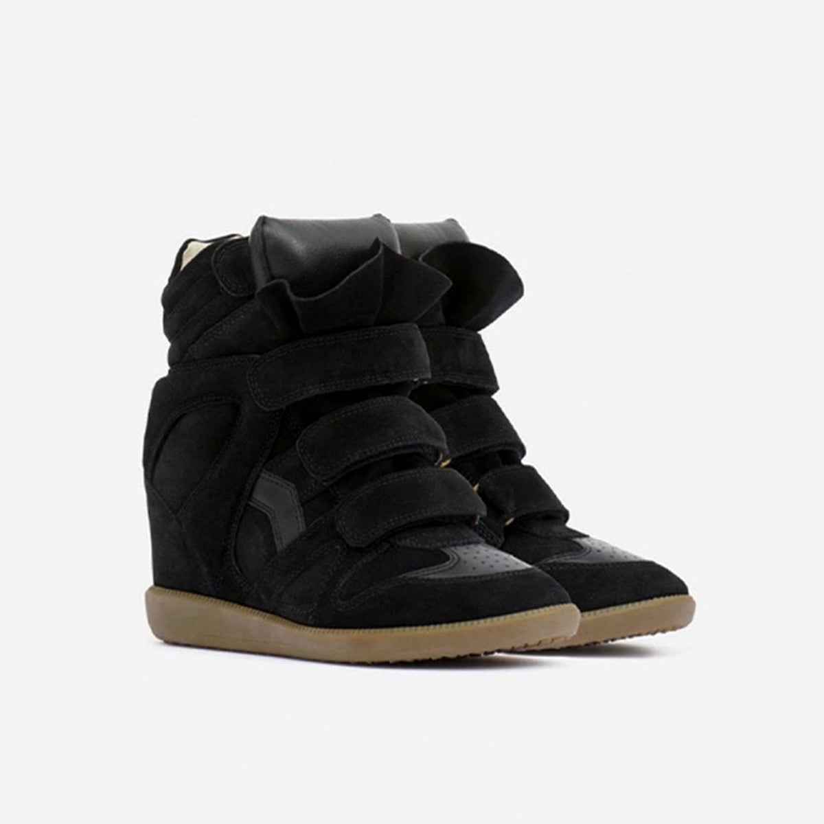 Wedge Sneakers Women — Hidden Wedge High-Top Velcro Shoes 13