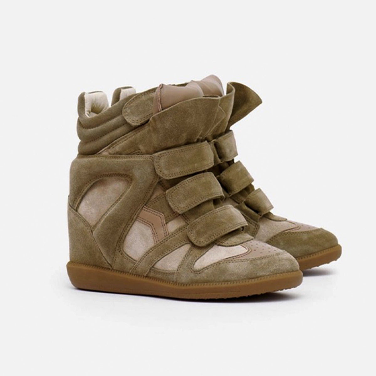 Wedge Sneakers Women — Hidden Wedge High-Top Velcro Shoes 12